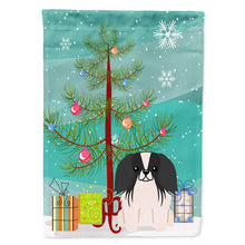 Load image into Gallery viewer, Merry Christmas Tree Pekingnese Black White Flag Canvas House Size BB4230CHF