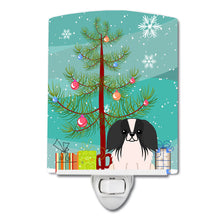 Load image into Gallery viewer, Merry Christmas Tree Pekingnese Black White Ceramic Night Light BB4230CNL