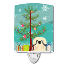 Load image into Gallery viewer, Merry Christmas Tree Pekingnese Cream Ceramic Night Light BB4231CNL