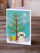 Load image into Gallery viewer, Merry Christmas Tree Pekingese Cream Greeting Cards Pack of 8