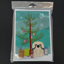 Load image into Gallery viewer, Merry Christmas Tree Pekingese Cream Greeting Cards Pack of 8