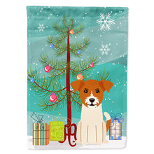 Load image into Gallery viewer, Merry Christmas Tree Jack Russell Terrier Flag Canvas House Size BB4233CHF