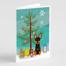 Load image into Gallery viewer, Merry Christmas Tree English Toy Terrier Greeting Cards Pack of 8