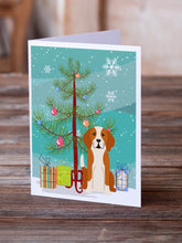 Load image into Gallery viewer, Merry Christmas Tree English Foxhound Greeting Cards Pack of 8