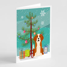 Load image into Gallery viewer, Merry Christmas Tree English Foxhound Greeting Cards Pack of 8