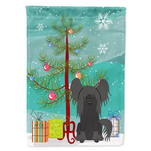 Load image into Gallery viewer, Merry Christmas Tree Chinese Crested Black Flag Canvas House Size BB4237CHF