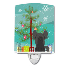 Load image into Gallery viewer, Merry Christmas Tree Chinese Crested Black Ceramic Night Light BB4237CNL