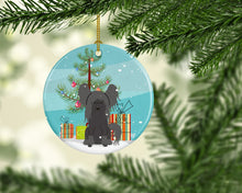 Load image into Gallery viewer, Merry Christmas Tree Chinese Crested Black Ornament - Round Ceramic Ornament – Artist-Designed Keepsake Decoration BB4237CO1