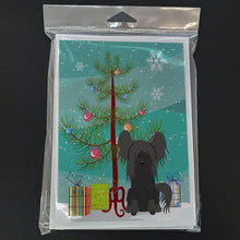 Load image into Gallery viewer, Merry Christmas Tree Chinese Crested Black Greeting Cards Pack of 8