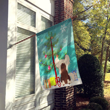 Load image into Gallery viewer, Merry Christmas Tree Chinese Crested Cream Flag Canvas House Size BB4238CHF