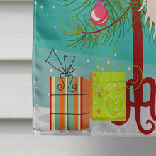 Load image into Gallery viewer, Merry Christmas Tree Chinese Crested Cream Flag Canvas House Size BB4238CHF