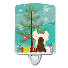 Load image into Gallery viewer, Merry Christmas Tree Chinese Crested Cream Ceramic Night Light BB4238CNL