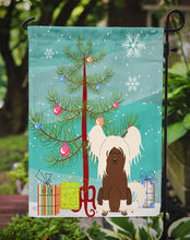 Load image into Gallery viewer, Merry Christmas Tree Chinese Crested Cream Garden Flag - Outdoor Decorative Yard Flag BB4238GF