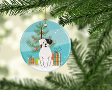 Load image into Gallery viewer, Merry Christmas Tree White Boxer Cooper Ornament - Round Ceramic Ornament – Artist-Designed Keepsake Decoration BB4239CO1