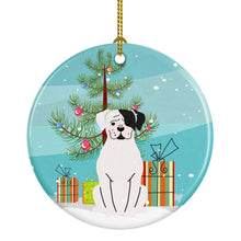 Load image into Gallery viewer, Merry Christmas Tree White Boxer Cooper Ornament - Round Ceramic Ornament – Artist-Designed Keepsake Decoration BB4239CO1