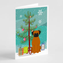 Load image into Gallery viewer, Merry Christmas Tree Fawn Boxer Greeting Cards Pack of 8