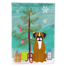 Load image into Gallery viewer, Merry Christmas Tree Flashy Fawn Boxer Flag Canvas House Size BB4241CHF