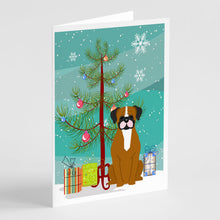 Load image into Gallery viewer, Merry Christmas Tree Flashy Fawn Boxer Greeting Cards Pack of 8