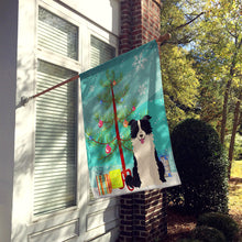 Load image into Gallery viewer, Merry Christmas Tree Border Collie Black White Flag Canvas House Size BB4243CHF
