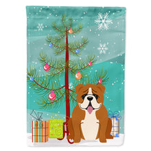 Load image into Gallery viewer, Merry Christmas Tree English Bulldog Red White Flag Canvas House Size BB4245CHF