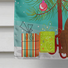 Load image into Gallery viewer, Merry Christmas Tree English Bulldog Brindle White Flag Canvas House Size BB4246CHF