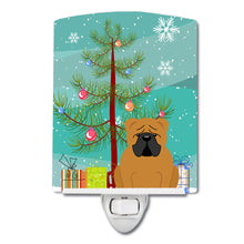 Load image into Gallery viewer, Merry Christmas Tree English Bulldog Red Ceramic Night Light BB4247CNL