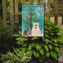 Load image into Gallery viewer, Merry Christmas Tree English Bulldog White Garden Flag - Outdoor Decorative Yard Flag BB4248GF