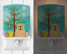 Load image into Gallery viewer, Merry Christmas Tree English Bulldog Fawn Ceramic Night Light BB4249CNL