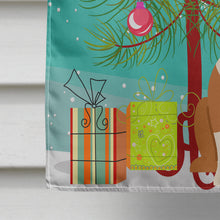 Load image into Gallery viewer, Merry Christmas Tree English Bulldog Fawn White Flag Canvas House Size BB4250CHF
