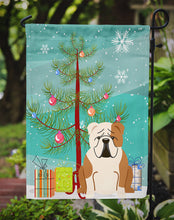 Load image into Gallery viewer, Merry Christmas Tree English Bulldog Fawn White Garden Flag - Outdoor Decorative Yard Flag BB4250GF