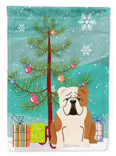Load image into Gallery viewer, Merry Christmas Tree English Bulldog Fawn White Garden Flag - Outdoor Decorative Yard Flag BB4250GF