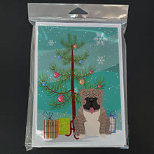 Load image into Gallery viewer, Merry Christmas Tree English Bulldog Grey Brindle  Greeting Cards Pack of 8