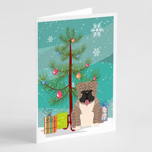 Load image into Gallery viewer, Merry Christmas Tree English Bulldog Grey Brindle  Greeting Cards Pack of 8