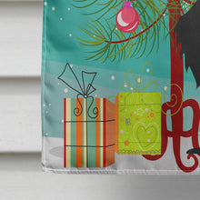 Load image into Gallery viewer, Merry Christmas Tree Wire Haired Dachshund Black Tan Flag Canvas House Size BB4252CHF