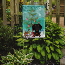 Load image into Gallery viewer, Merry Christmas Tree Wire Haired Dachshund Black Tan Garden Flag - Outdoor Decorative Yard Flag BB4252GF