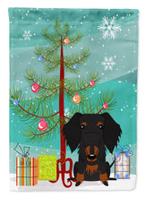 Load image into Gallery viewer, Merry Christmas Tree Wire Haired Dachshund Black Tan Garden Flag - Outdoor Decorative Yard Flag BB4252GF