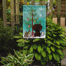 Load image into Gallery viewer, Merry Christmas Tree Wire Haired Dachshund Chocolate Garden Flag - Outdoor Decorative Yard Flag BB4254GF