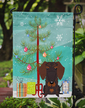 Load image into Gallery viewer, Merry Christmas Tree Wire Haired Dachshund Chocolate Garden Flag - Outdoor Decorative Yard Flag BB4254GF