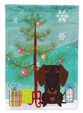Load image into Gallery viewer, Merry Christmas Tree Wire Haired Dachshund Chocolate Garden Flag - Outdoor Decorative Yard Flag BB4254GF