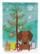 Load image into Gallery viewer, Merry Christmas Tree Dachshund Red Brown Garden Flag - Outdoor Decorative Yard Flag BB4255GF