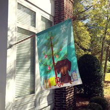 Load image into Gallery viewer, Merry Christmas Tree Dachshund Chocolate Flag Canvas House Size BB4256CHF
