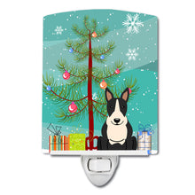 Load image into Gallery viewer, Merry Christmas Tree Bull Terrier Black White Ceramic Night Light BB4258CNL
