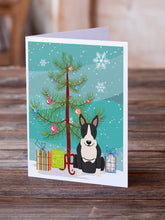 Load image into Gallery viewer, Merry Christmas Tree Bull Terrier Black White Greeting Cards Pack of 8