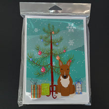 Load image into Gallery viewer, Merry Christmas Tree Bull Terrier Red Greeting Cards Pack of 8