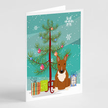 Load image into Gallery viewer, Merry Christmas Tree Bull Terrier Red Greeting Cards Pack of 8