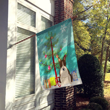 Load image into Gallery viewer, Merry Christmas Tree Bull Terrier Dark Brindle Flag Canvas House Size BB4261CHF
