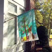 Load image into Gallery viewer, Merry Christmas Tree Bull Terrier Brindle Flag Canvas House Size BB4262CHF