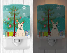 Load image into Gallery viewer, Merry Christmas Tree Bull Terrier White Ceramic Night Light BB4263CNL