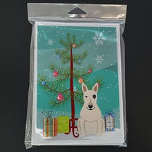 Load image into Gallery viewer, Merry Christmas Tree Bull Terrier White Greeting Cards Pack of 8