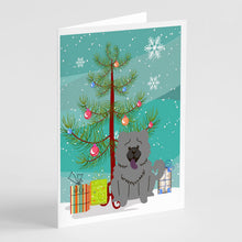 Load image into Gallery viewer, Merry Christmas Tree Chow Chow Blue Greeting Cards Pack of 8